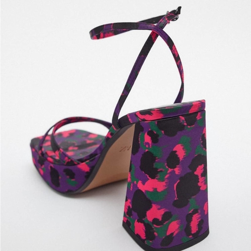 Zara Rinted Platform Sandals Multi-Color - image 6